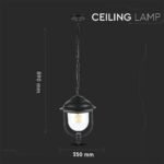 Lampă de grădină de tavan Corp Negru 1 x E27 - Image 4