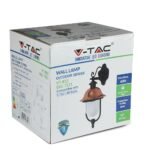 Lampă de perete de grădină Corp Negru Orientată în jos 1 x E27 - Image 2