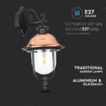 Lampă de perete de grădină Corp Negru Orientată în jos 1 x E27 - Image 4