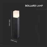 Lampă de grădină GU10 Corp Pătrat Aluminiu Negru Black 80x80x500mm IP54 - Image 4