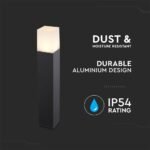 Lampă de grădină GU10 Corp Pătrat Aluminiu Negru Black 80x80x500mm IP54 - Image 5