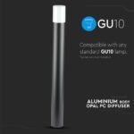 Lampă de grădină GU10 Corp Rotund Aluminiu Negru Black 80x80x500mm IP54 - Image 5