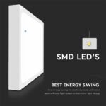 30W Plafonieră LED Pătrată Ramă Albă 6500K IP44 - Image 4