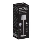 2W Lampă de Masă LED (Baterie 4400mA) IP54 Corp Alb 3000K - Image 5