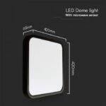 18W LED Plafonieră Pătrată Senzor cu Microunde Ramă Neagră 4000K IP44 - Image 2
