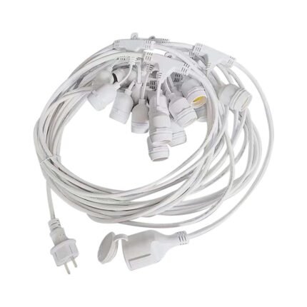 Ghirlandă LED cu Stecher EU & Wp E27 IP44 Corp Alb