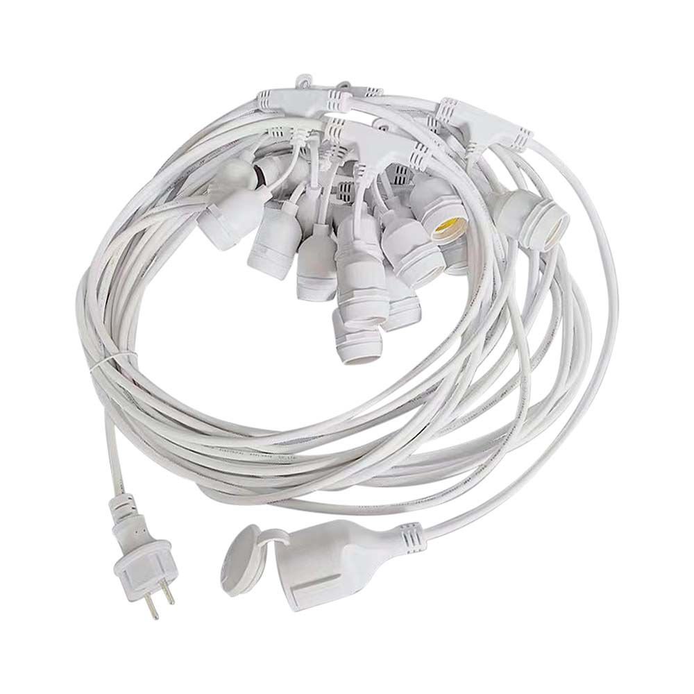 Ghirlandă LED cu Stecher EU & Wp E27 IP44 Corp Alb