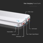 10000mAh Power Bank Cu Încărcare Rapidă Alb - Image 3