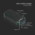 Baterie externa, Wireless Charging, Panou Solar, 30000mAh, V-Tac - Image 6