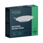 12W Panou LED Backlit Rotund Încastrat 6500K - Image 2