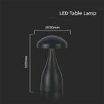 Lampă de Masă LED Baterie 800mAh 120×220 3in1 Corp Negru - Image 5