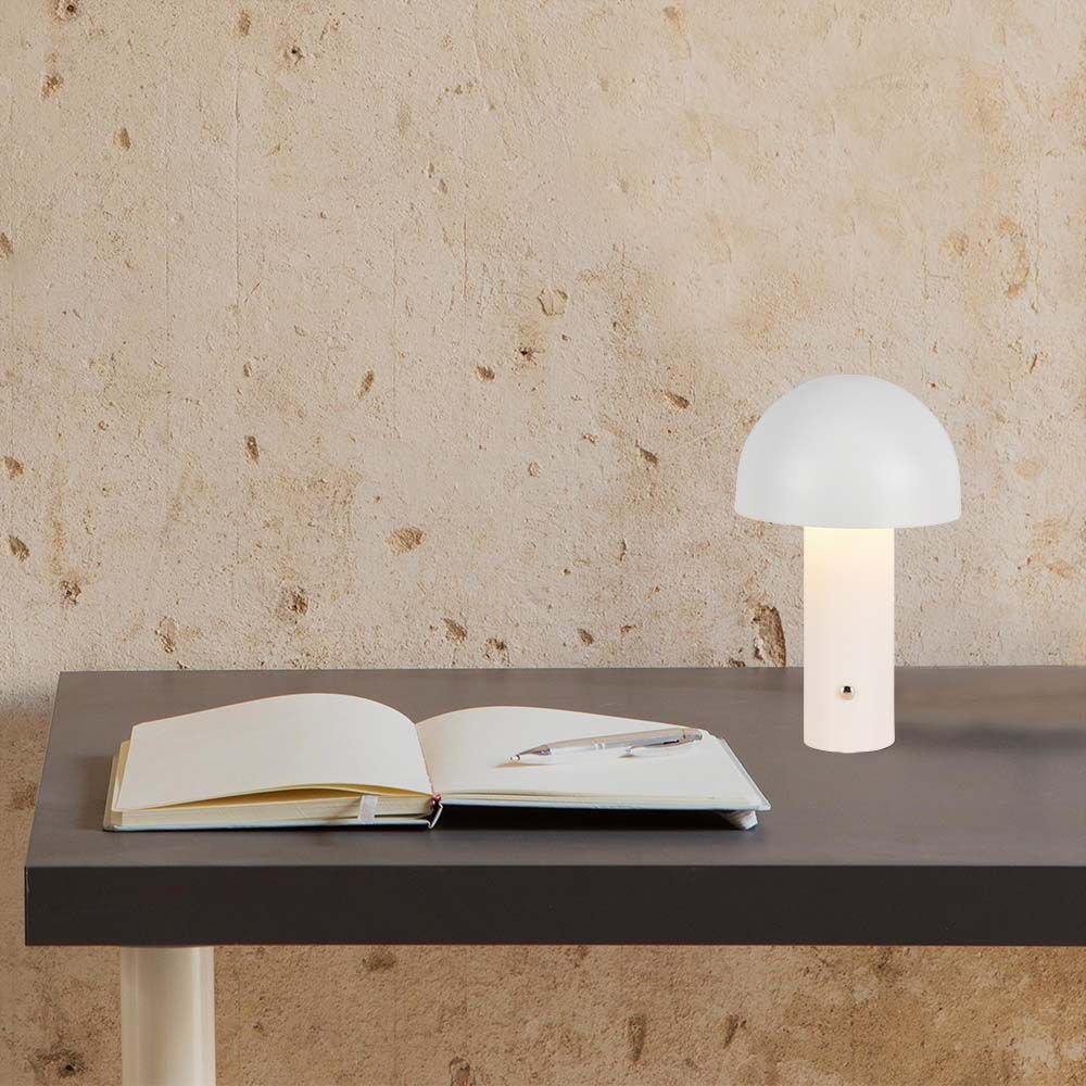 Lampă de Masă LED Baterie 1800mAh 150×250 3in1 Corp Alb