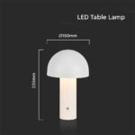 Lampă de Masă LED Baterie 1800mAh 150×250 3in1 Corp Alb - Image 4