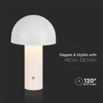 Lampă de Masă LED Baterie 1800mAh 150×250 3in1 Corp Alb - Image 5
