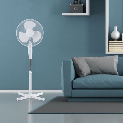 40W Ventilator Stand 600 mm Bază Încruscisata 4 Butoane 3 Pale