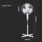 40W Ventilator Stand 600 mm Bază Încruscisata 4 Butoane 3 Pale - Image 2