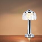 LED Lampă de Masă 1800mAH Baterie D:13.5*26.5 Corp Cromat 3IN1 - Image 2