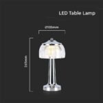 LED Lampă de Masă 1800mAH Baterie D:13.5*26.5 Corp Cromat 3IN1 - Image 4