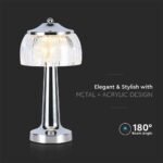 LED Lampă de Masă 1800mAH Baterie D:13.5*26.5 Corp Cromat 3IN1 - Image 5