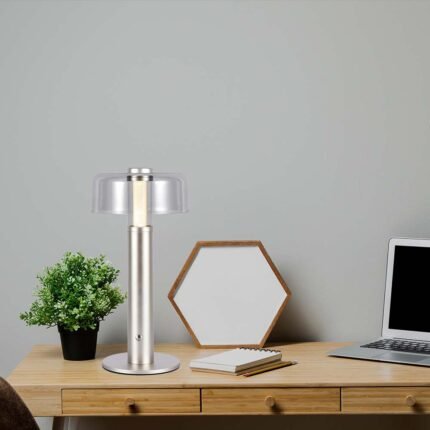 LED Lampă de Masă cu Acumulator 1800mAh 150 x 300 3 in 1 Corp Champagne