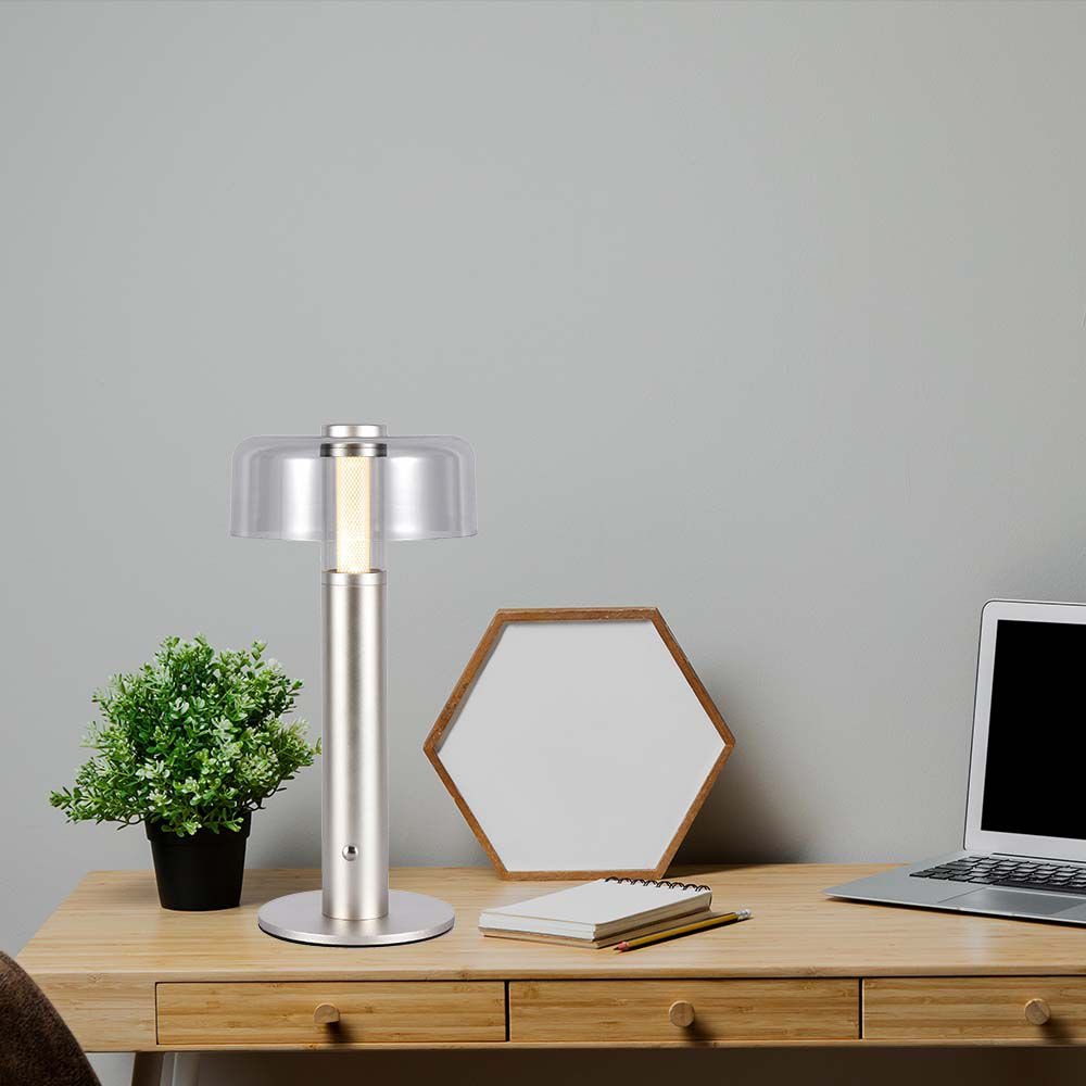 LED Lampă de Masă cu Acumulator 1800mAh 150 x 300 3 in 1 Corp Champagne
