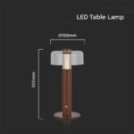 LED Lampă de Masă cu Acumulator 1800mAh 150 x 300 3 in 1 Corp Maro - Image 4