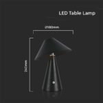 LED Lampă de Masă cu Acumulator 1800mAh 180 x 240 3 in 1 Corp Negru - Image 4
