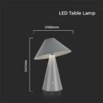 LED Lampă de Masă cu Acumulator 1800mAh 180 x 240 3 in 1 Corp Gri - Image 4