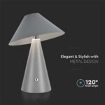 LED Lampă de Masă cu Acumulator 1800mAh 180 x 240 3 in 1 Corp Gri - Image 5