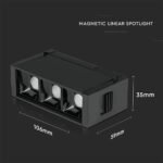 Spot Linear LED Magnetic 3 x1W SMD Negru IP20 24V 3000K - Image 3