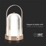 LED Lampă de Masă 1800mAH Baterie D:120*190 Corp Patonă de Bronz 3IN1 - Image 5