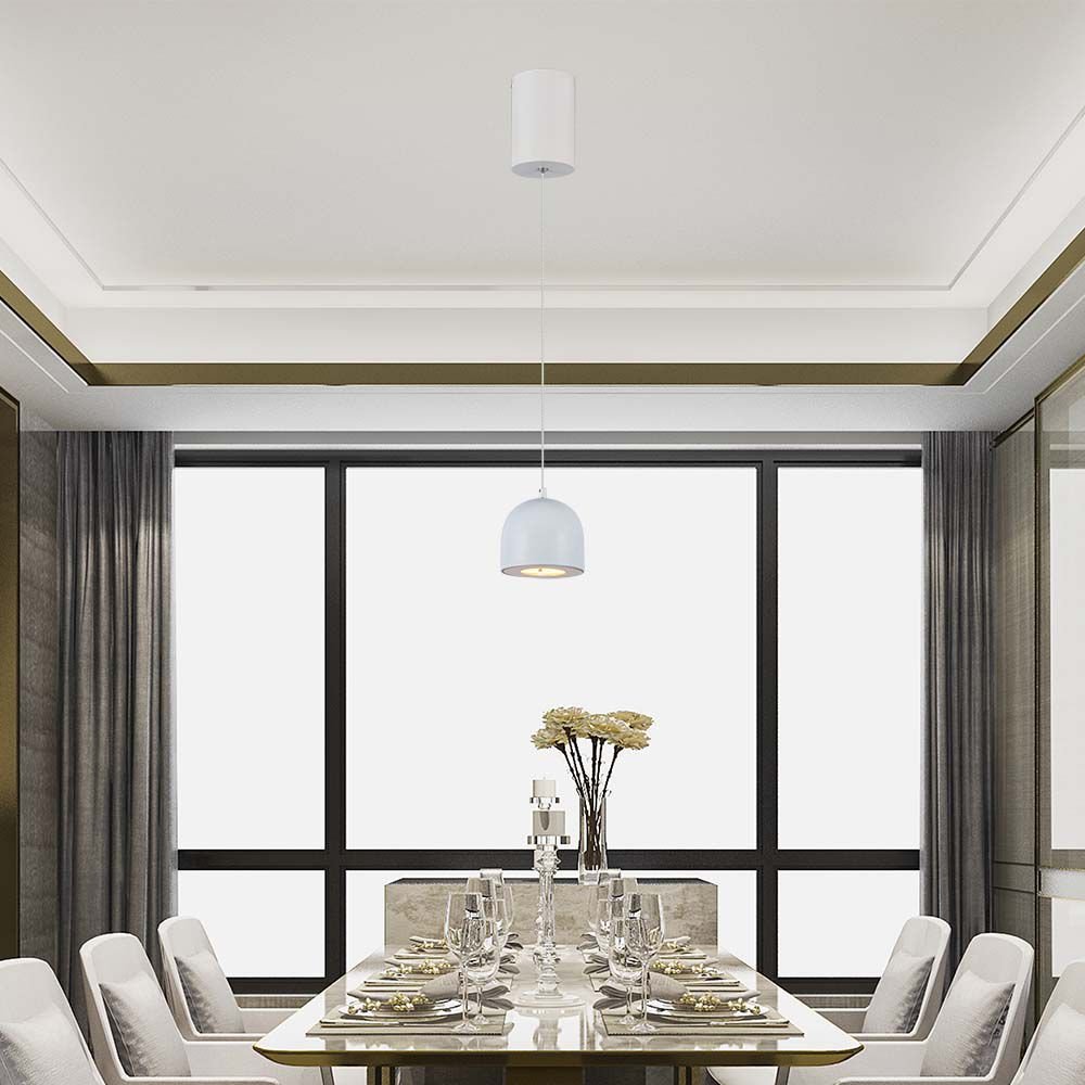 8.5W LED Lampă Suspendată Φ100 Corp Alb 3000K