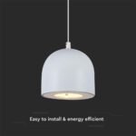 8.5W LED Lampă Suspendată Φ100 Corp Alb 3000K - Image 4