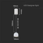 8.5W LED Lampă Suspendată Φ100 Cablu Ajustabil Touch On/Of Corp Gri 3000K - Image 3