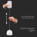 8.5W LED Lampă Suspendată Φ100 Cablu Ajustabil Touch On/Of Corp Gri 3000K - Image 5