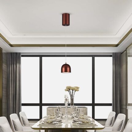 8.5W LED Lampă Suspendată Φ100 Cablu Ajustabil Touch On/Of Corp Maro 3000K