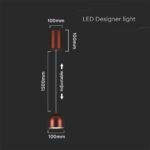 8.5W LED Lampă Suspendată Φ100 Cablu Ajustabil Touch On/Of Corp Maro 3000K - Image 3