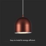 8.5W LED Lampă Suspendată Φ100 Cablu Ajustabil Touch On/Of Corp Maro 3000K - Image 4