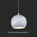 8.5W LED Lampă Suspendată Φ180 Corp Alb 3000K - Image 4