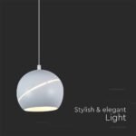 8.5W LED Lampă Suspendată Φ180 Corp Alb 3000K - Image 5