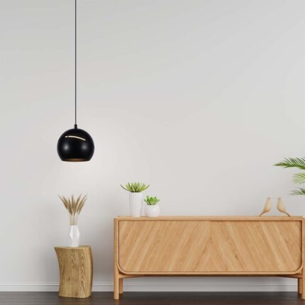 8.5W LED Lampă Suspendată Φ180 Cablu Ajustabil Touch On/Of Corp Negru 3000K
