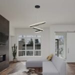 32W LED Lampă Decorativă Suspendată 600*400*200 Corp Negru 3000K