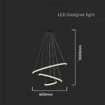 32W LED Lampă Decorativă Suspendată 600*400*200 Corp Negru 3000K - Image 3