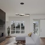 18W LED Lampă Decorativă Suspendată 700*250 Corp Negru 3000K