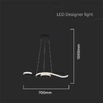 18W LED Lampă Decorativă Suspendată 700*250 Corp Negru 3000K - Image 3
