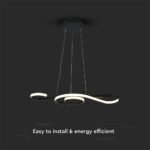 18W LED Lampă Decorativă Suspendată 700*250 Corp Negru 3000K - Image 4