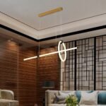 16W LED Lampă Decorativă Suspendată 860*300 Corp Negru 3000K - Image 2