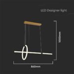 16W LED Lampă Decorativă Suspendată 860*300 Corp Negru 3000K - Image 3