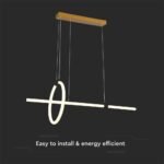 16W LED Lampă Decorativă Suspendată 860*300 Corp Negru 3000K - Image 4