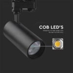 30W LED Proiector pe șină COB 3 in 1 Corp Negru - Image 4